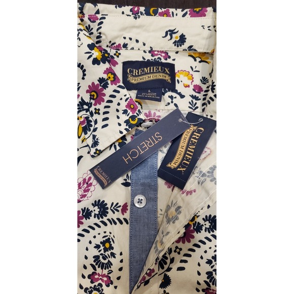 Cremieux Men's Shirt Large Long Sleeve Button Down Floral Print Multi-color NWT - Picture 5 of 9